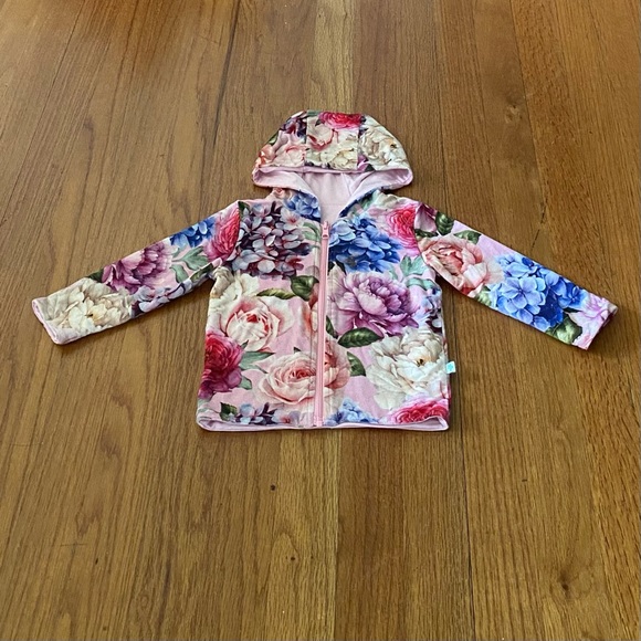 Posh Peanut Other - Posh Peanut Pink and Floral Reversible Jacket